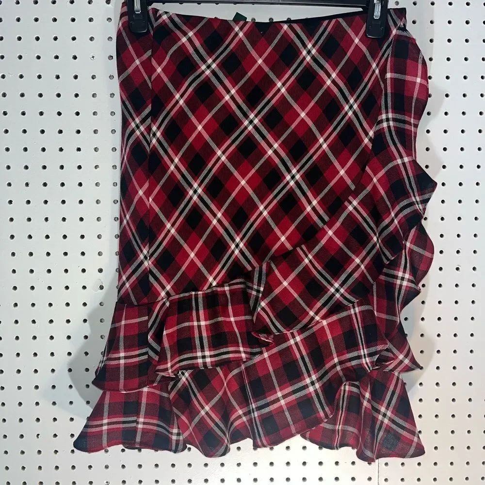 Lauren R.L high waist plaid skirt